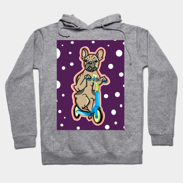 Polka Dot French Bulldog Hoodie by mailboxdisco